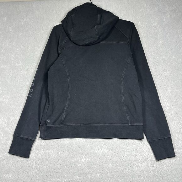 Lululemon Sweatshirt Womens 8 Black Scuba OversiiòFunnel Neck Logo Half Zip - Picture 7 of 12